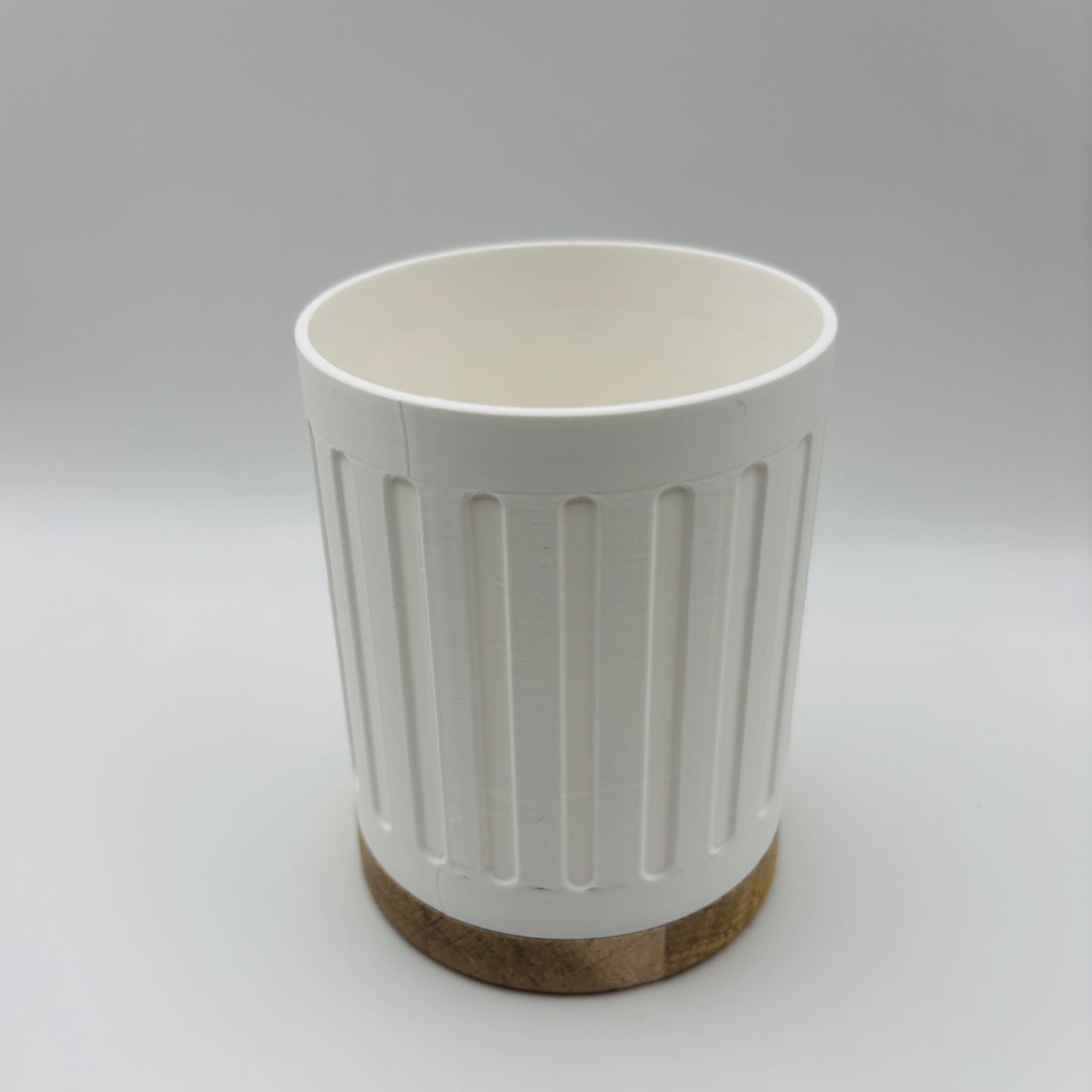 Windlicht Nuten mit Eichen Sockel