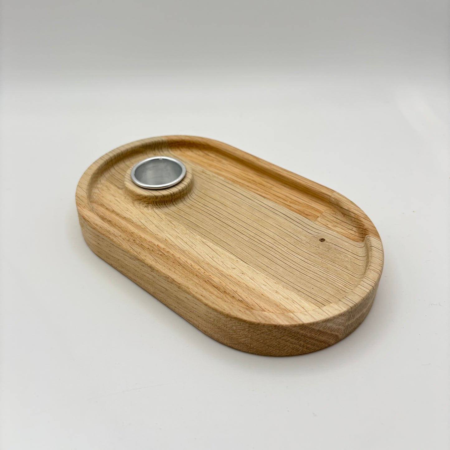Holzschale Oval für Stabkerze aus Eiche