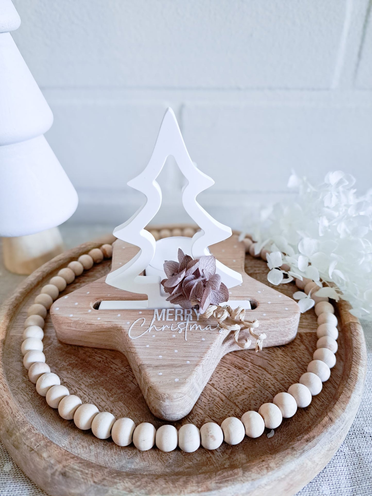 Stern Sockel Eiche für Teelicht mit Schlitz