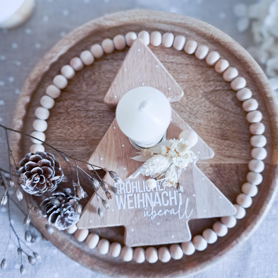 Tannenbaum Sockel Eiche mit Kerzentülle