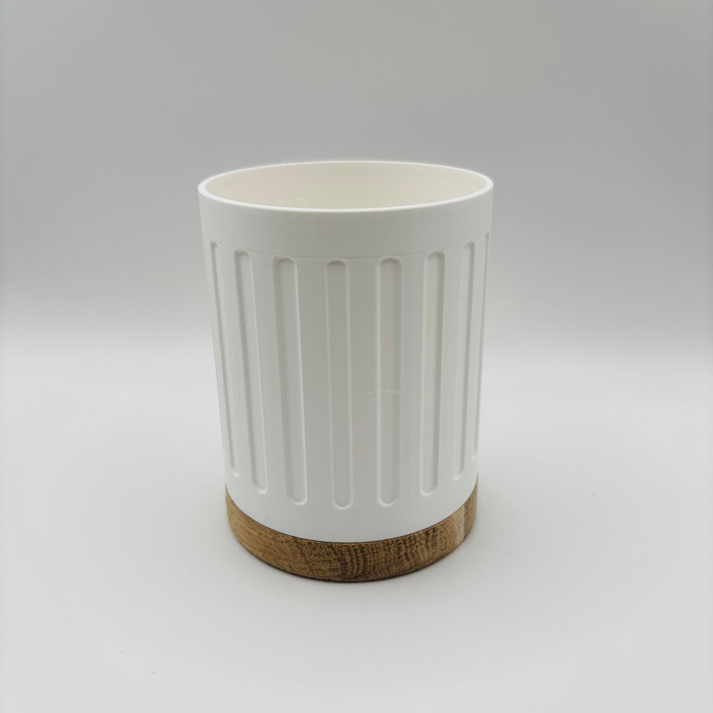 Windlicht Nuten mit Eichen Sockel